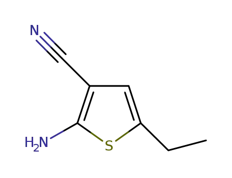 Molecular Structure of 635302-32-8 (2-AMINO-5-ETHYL-3-THIOPHENECARBONITRILE)