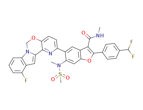 2-(4-(difluoromethyl)phenyl)-5-(11-fluoro-6H-pyrido[2',3':5,6][1,3]oxazino[3,4-a]indol-2-yl)-N-methyl-6-(N-methylmethylsulfonamido)benzofuran-3-carboxamide