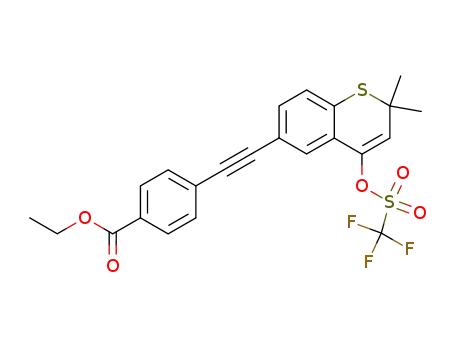 Benzoic acid,
4-[[2,2-dimethyl-4-[[(trifluoromethyl)sulfonyl]oxy]-2H-1-benzothiopyran-6-
yl]ethynyl]-, ethyl ester