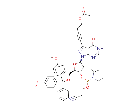 1-(3-(2-cyanoethyl-N,N-diisopropyl)phosphoramidito-5-dimethoxytrityl-2-deoxy-β-D-ribofuranosyl)-3-(4-acetoxybut-1-yn-1-yl)-1H-pyrazolo[3,4-d]pyrimidin-4(5H)-one