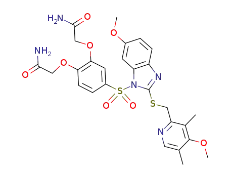 Molecular Structure of 843615-35-0 (1-(3,4-dimethoxycarboxamidobenzenesulfonyl)-6-methoxy-2-[(4-methoxy-3,5-dimethyl-2-pyridinyl)methyl]thio-1H-benzimidazole)