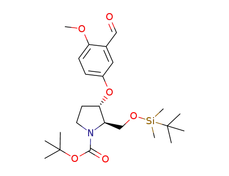 (2R,3S)-1-(tert-butoxycarbonyl)-2-(tert-butyldimethylsilyloxy)methyl-3-(3-formyl-4-methoxy-phenoxy)-pyrrolidine