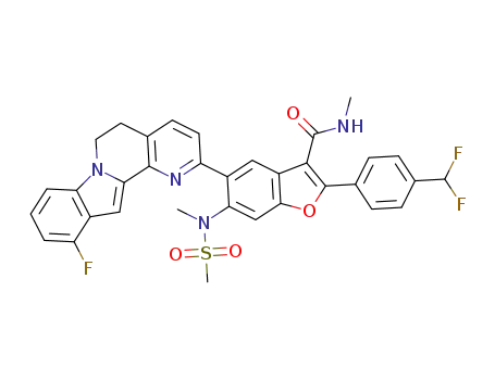 2-(4-(difluoromethyl)phenyl)-5-(11-fluoro-5,6-dihydroindolo[1,2-h][1,7]naphthyridin-2-yl)-N-methyl-6-(N-methylmethylsulfonamido)benzofuran-3-carboxamide