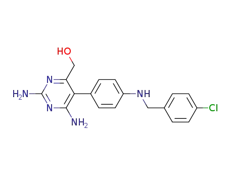 4-Pyrimidinemethanol,
2,6-diamino-5-[4-[[(4-chlorophenyl)methyl]amino]phenyl]-