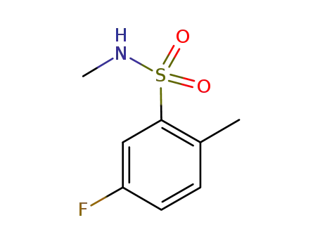 Molecular Structure of 870562-34-8 (Benzenesulfonamide, 5-fluoro-N,2-dimethyl-)