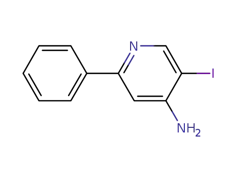 Molecular Structure of 848580-35-8 (4-Amino-5-iodo-2-phenylpyridine)
