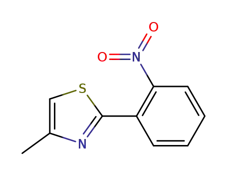 Molecular Structure of 876143-87-2 (Thiazole, 4-methyl-2-(2-nitrophenyl)-)