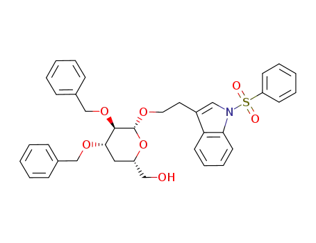 2-(N-Phenylsulfonylindol-3-yl)-ethyl 2,3-Di-O-benzyl-4-deoxy-β-D-glucopyranoside