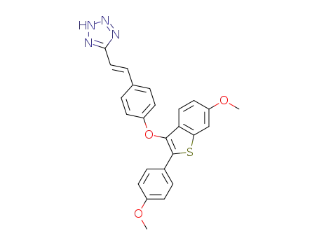 (E)-5-(4-((6-methoxy-2-(4-methoxyphenyl)benzo[b]thiophen-3-yl)oxy)styryl)-2H-tetrazole