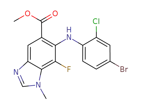 1H-Benzimidazole-5-carboxylic acid,
6-[(4-bromo-2-chlorophenyl)amino]-7-fluoro-1-methyl-, methyl ester