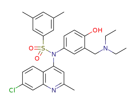 N-(7-chloro-2-methylquinolin-4-yl)-N-(3-((diethylamino)methyl)-4-hydroxyphenyl)-3,5-dimethylbenzenesulfonamide