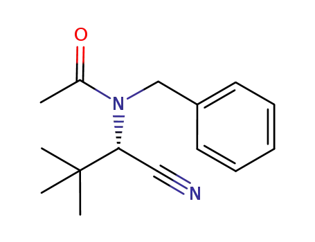 Molecular Structure of 929220-40-6 (Acetamide, N-[(1S)-1-cyano-2,2-dimethylpropyl]-N-(phenylmethyl)-)