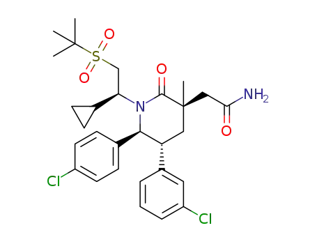 2-((3R,5R,6S)-1-((S)-2-(tert-butylsulfonyl)-1-cyclopropylethyl)-5-(3-chlorophenyl)-6-(4-chlorophenyl)-3-methyl-2-oxopiperidin-3-yl)acetamide