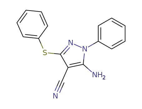 1H-Pyrazole-4-carbonitrile, 5-amino-1-phenyl-3-(phenylthio)-