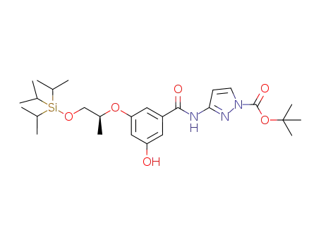 tert-butyl 3-[(3-hydroxy-5-{(1S)-1-methyl-2-[(triisopropylsilyl)oxy]ethoxy}benzoyl)amino]-1H-pyrazole-1-carboxylate