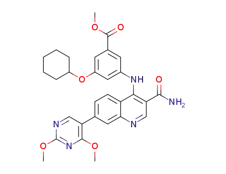 methyl 3-({3-carbamoyl-7-[2,4-bis(methyloxy)-5-pyrimidinyl]-4-quinolinyl}amino)-5-(cyclohexyloxy)benzoate