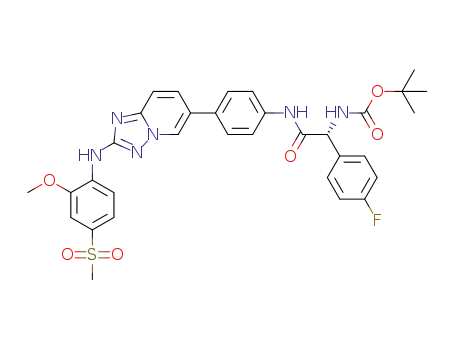 tert-butyl [(1R)-1-(4-fluorophenyl)-2-{[4-(2-{[2-methoxy-4-(methylsulfonyl)phenyl]amino}[1,2,4]triazolo[1,5-a]pyridin-6-yl)phenyl]amino}-2-oxoethyl]carbamate