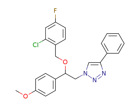 Molecular Structure of 1415406-44-8 (1-(2-(2-chloro-4-fluorobenzyloxy)-2-(4-methoxyphenyl)ethyl)-4-phenyl-1H-1,2,3-triazole)