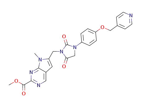 methyl 6-[[2,5-dioxo-3-[4-(4-pyridylmethoxy)phenyl]imidazolidin-1-yl]methyl]-7-methyl-pyrrolo[2,3-d]pyrimidine-2-carboxylate