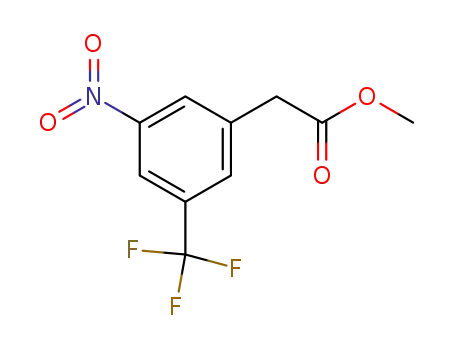 Molecular Structure of 866787-54-4 (BENZENEACETIC ACID, 3-NITRO-5-(TRIFLUOROMETHYL)-, METHYL ESTER)