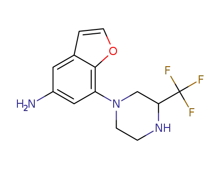 Molecular Structure of 856678-36-9 (5-Benzofuranamine, 7-[3-(trifluoromethyl)-1-piperazinyl]-)