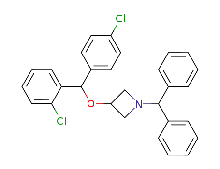 Molecular Structure of 791118-68-8 (1-benzhydryl-3-[(2-chlorophenyl)-(4-chlorophenyl)-methoxy]-azetidine)