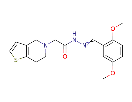 Molecular Structure of 1579999-24-8 (N'-(2,5-dimethoxybenzylidene)-2-(6,7-dihydrothieno[3,2-c]pyridin-5(4H)-yl)acetohydrazide)