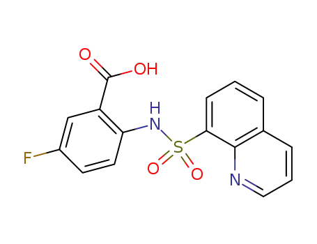 Molecular Structure of 478263-90-0 (Benzoic acid, 5-fluoro-2-[(8-quinolinylsulfonyl)amino]-)