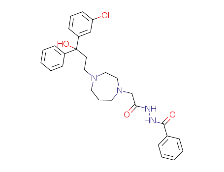 1H-1,4-Diazepine-1-acetic acid,
hexahydro-4-[3-hydroxy-3-(3-hydroxyphenyl)-3-phenylpropyl]-,
2-benzoylhydrazide