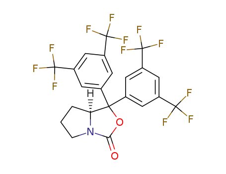 Molecular Structure of 845965-28-8 ((S)-1,1-bis(3,5-bis(trifluoromethyl)phenyl)tetrahydro-1H,3H-pyrrolo[1,2-c]oxazol-3-one)