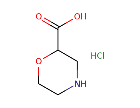 Molecular Structure of 878010-24-3 (morpholine-2-carboxylic acid hydrochloride)
