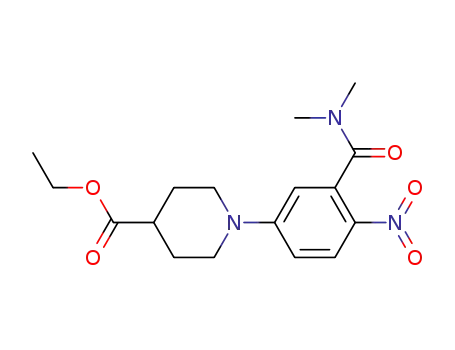 1-(3-Dimethylcarbamoyl-4-nitrophenyl)piperidine-4-carboxylic acid ethyl ester