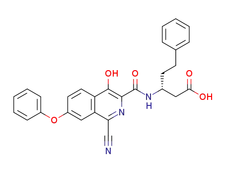 3-(R)-[(1-cyano-4-hydroxy-7-phenoxyisoquinoline-3-carbonyl)amino]-5-phenylpentanoic acid