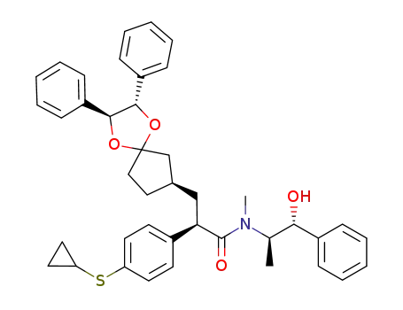 2(R)-(4-cyclopropylsulfanylphenyl)-3-(2(S),3(S)-diphenyl-1,4-dioxaspiro[4.4]non-7(R)-yl)-N-(2(R)-hydroxy-1(R)-methyl-2-phenylethyl)-N-methylpropionamide