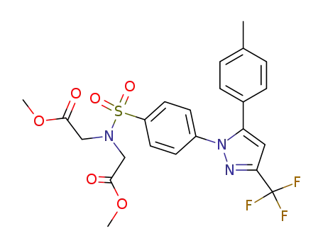 Molecular Structure of 473465-08-6 (methyl N-(2-methoxy-2-oxoethyl)-N-({4-[5-(4-methylphenyl)-3-(trifluoromethyl)-1H-pyrazol-1-yl]phenyl}sulfonyl)glycinate)