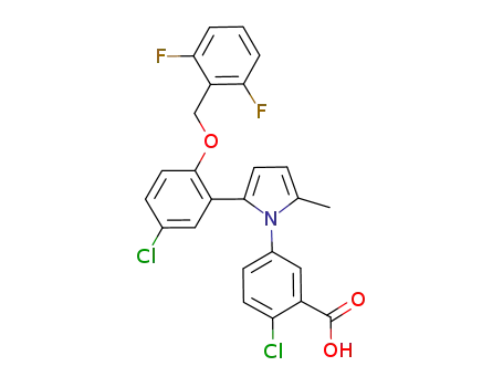 Benzoic acid,
2-chloro-5-[2-[5-chloro-2-[(2,6-difluorophenyl)methoxy]phenyl]-5-methyl-
1H-pyrrol-1-yl]-