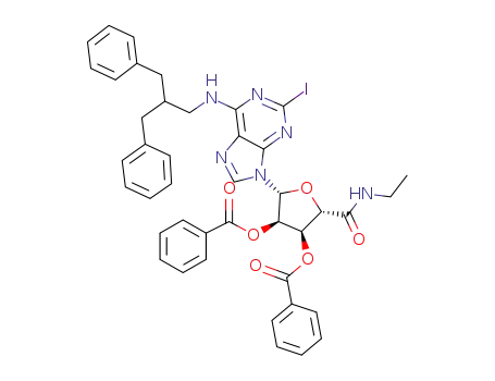 (2R,3R,4S,5S)-4-(Benzoyloxy)-2-{6-[(2-benzyl-3-phenylpropyl)amino]-2-iodo-9H-purin-9-yl}-5-[(ethylamino)carbonyl]tetrahydro-3-furanyl benzoate
