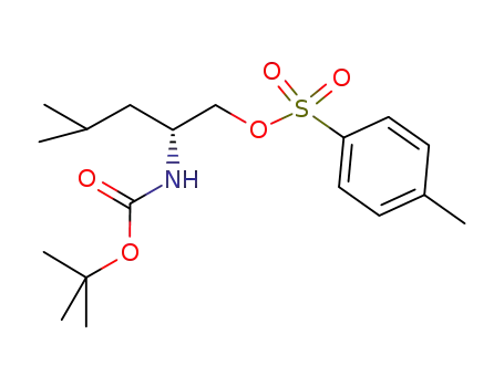 Molecular Structure of 832711-50-9 (Carbamic acid,
[(1R)-3-methyl-1-[[[(4-methylphenyl)sulfonyl]oxy]methyl]butyl]-,
1,1-dimethylethyl ester)