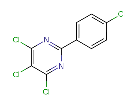 Molecular Structure of 65867-05-2 (Pyrimidine, 4,5,6-trichloro-2-(4-chlorophenyl)-)