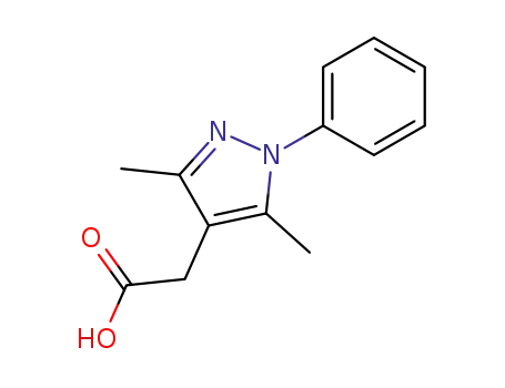 Molecular Structure of 32710-88-6 ((3,5-DIMETHYL-1-PHENYL-1H-PYRAZOL-4-YL)ACETIC ACID)