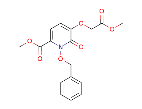 Molecular Structure of 1610625-63-2 (1-benzyloxy-2-oxo-3-[(carboxymethyl)oxy]-6-pyridinecarboxylic acid dimethyl ester)