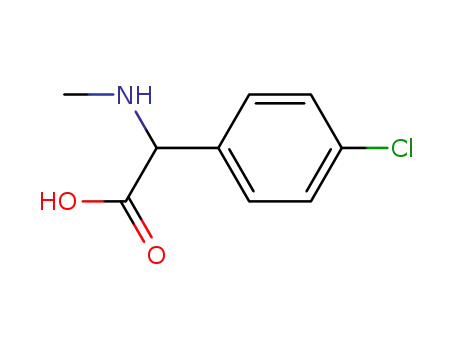 Molecular Structure of 143209-97-6 (4-CHLORO-ALPHA-(METHYLAMINO)BENZENE ACETIC ACID)