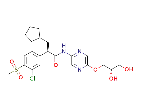 2(R)-(3-chloro-4-methanesulfonyl-phenyl)-3-cyclopentyl-N-[5-(2(S),3-dihydroxy-propoxy)-pyrazin-2-yl]-propionamide