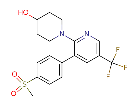 3-[4-(methylsulfonyl)phenyl]-2-[4-(hydroxy)piperidin-1-yl]-5-trifluoromethyl-pyridine