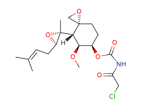 TNP 470,N-(2-Chloroacetyl)carbamicacid(3R,4S,5S,6R)-5-Methoxy-4-[(2R,3R)-2-methyl-3-(3-methyl-2-buten-1-yl)-2-oxiranyl]-1-oxaspiro[2.5]oct-6-ylester