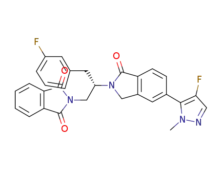 2-[(2S)-2-[5-(4-fluoro-1-methyl-1H-pyrazol-5-yl)-1-oxo-1,3-dihydro-2H-isoindol-2-yl]-3-(3-fluorophenyl)propyl]-1H-isoindole-1,3(2H)-dione
