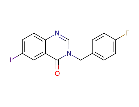 Molecular Structure of 284682-94-6 (3-(4-fluorobenzyl)-6-iodoquinazolin-4(3H)-one)