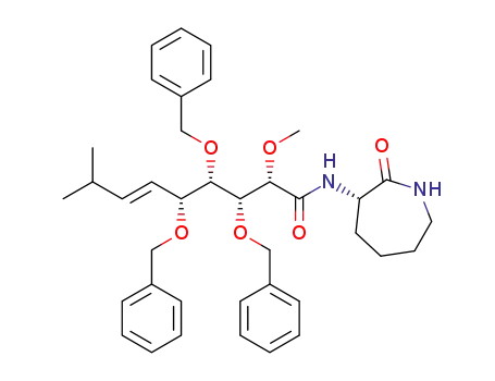 Molecular Structure of 1417606-36-0 ((2S,3R,4S,5R,E)-3,4,5-tris(benzyloxy)-2-methoxy-8-methyl-N-((S)-2-oxoazepan-3-yl)non-6-enamide)