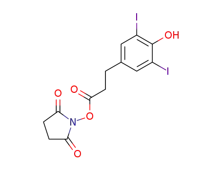 Molecular Structure of 110972-54-8 (1-{[3-(4-hydroxy-3,5-diiodophenyl)propanoyl]oxy}pyrrolidine-2,5-dione)