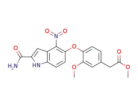 methyl 2-(4-(2-carbamoyl-4-nitro-1H-indol-5-yloxy)-3 methoxyphenyl)acetate